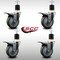 Service Caster 4'' SS Gray Poly Swivel 1-7/8'' Expanding Stem Caster Set Total Lock Brake, 4PK SCC-SSEXTTL20S414-PPUB-178-4 - alternate 3